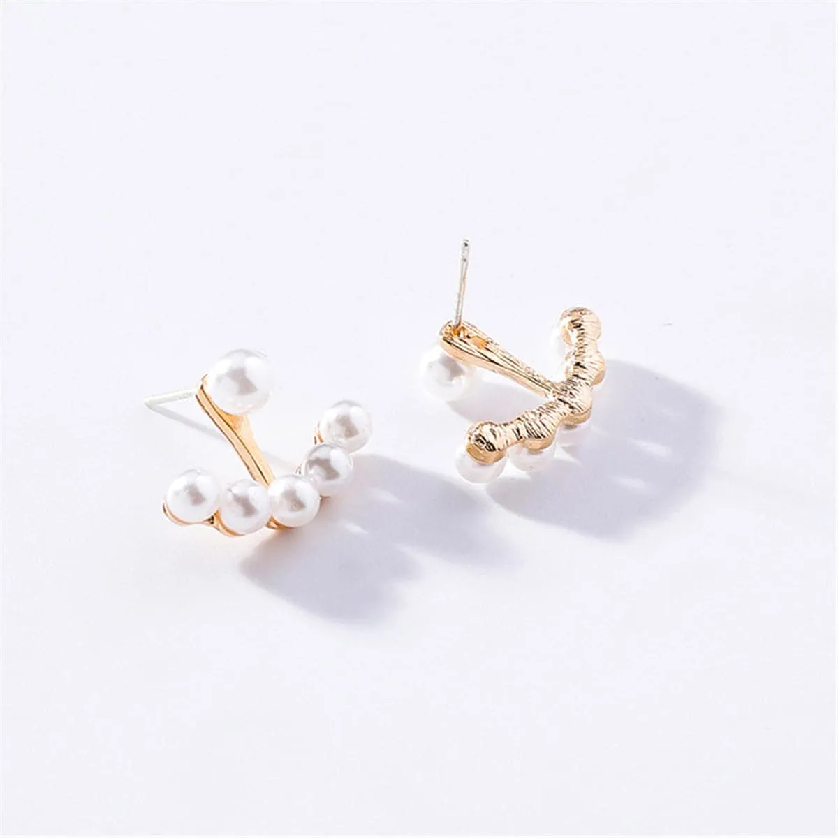 Pearl & 18K Gold-Plated Anchor Ear Jackets