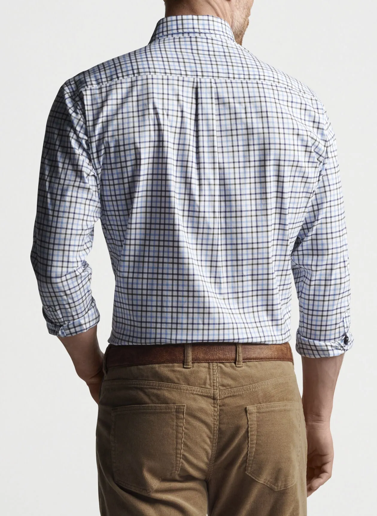 PETER MILLAR RYTON CROWN LITE COTTON BLEND SPORT SHIRT - OLIVE BRANCH