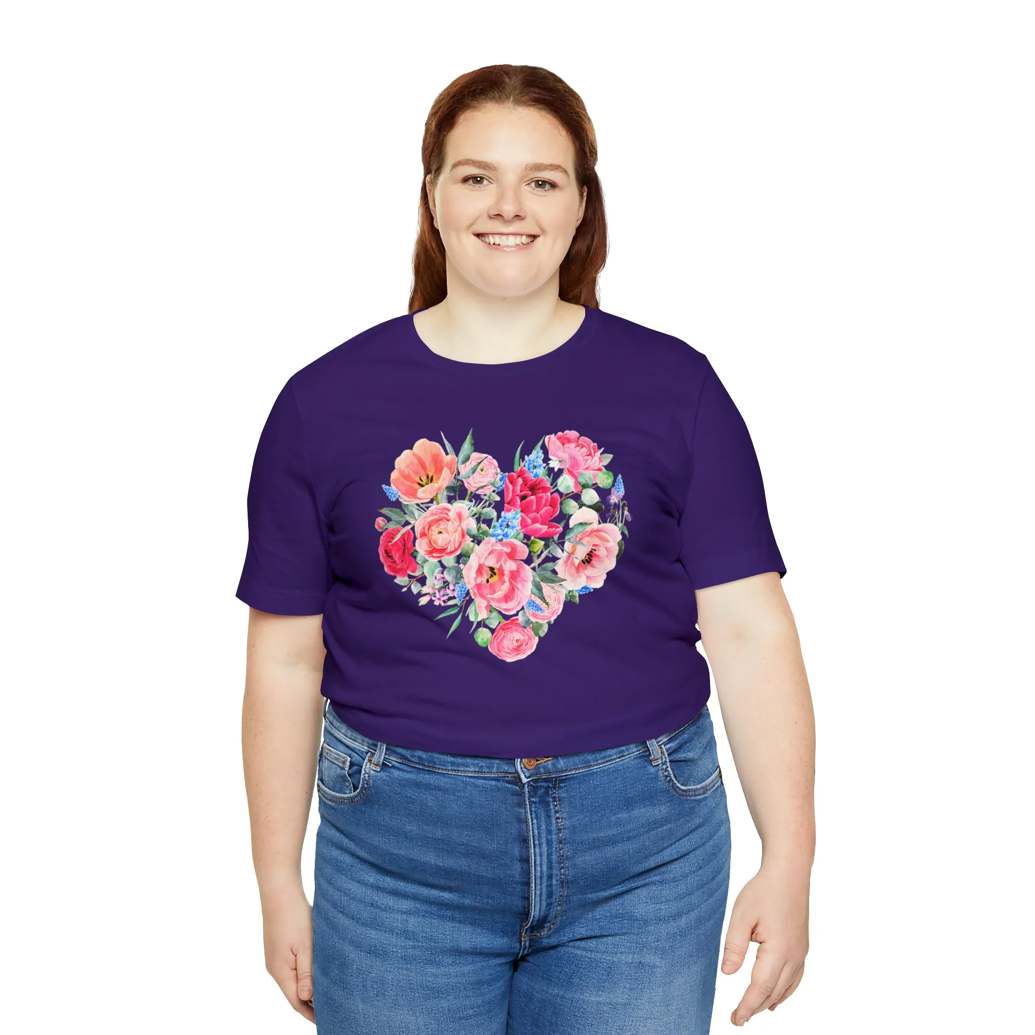 Pink and Rose Heart T-Shirt | Wonderful Mom Tee |  Bella Canvas 3001 Unisex |  Mama Short Sleeve Tshirt