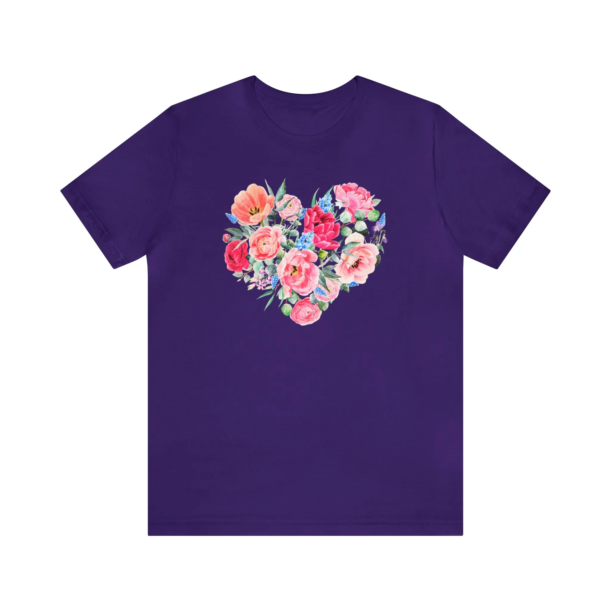 Pink and Rose Heart T-Shirt | Wonderful Mom Tee |  Bella Canvas 3001 Unisex |  Mama Short Sleeve Tshirt