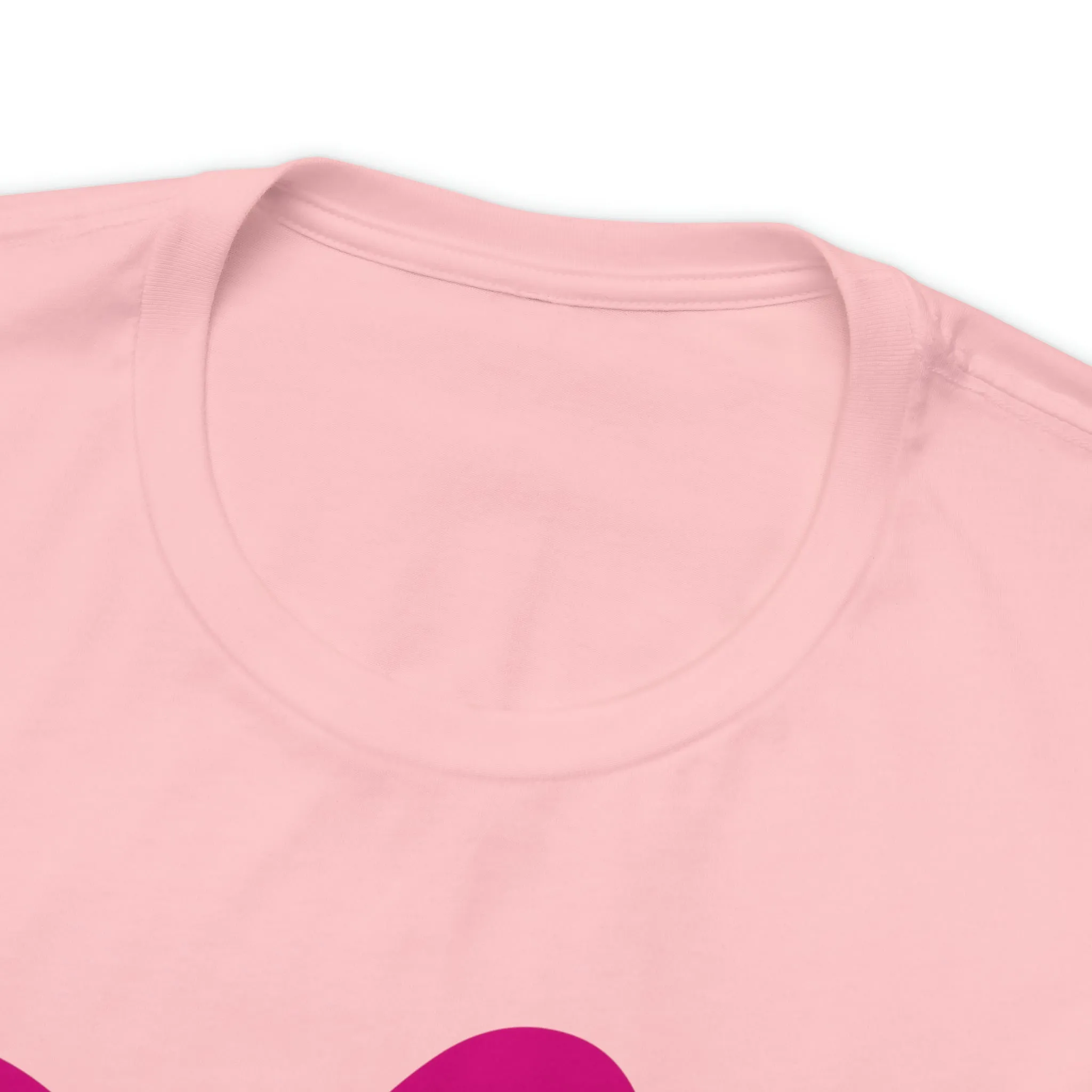 Pink Hearts Happy Valentine's Day T-Shirt | Sweetheart Tee |  Bella Canvas 3001 Unisex |  Three Love Hearts Short Sleeve Tshirt