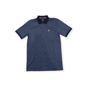 Polo Men's Geometric Double Mercerised Golfer Navy