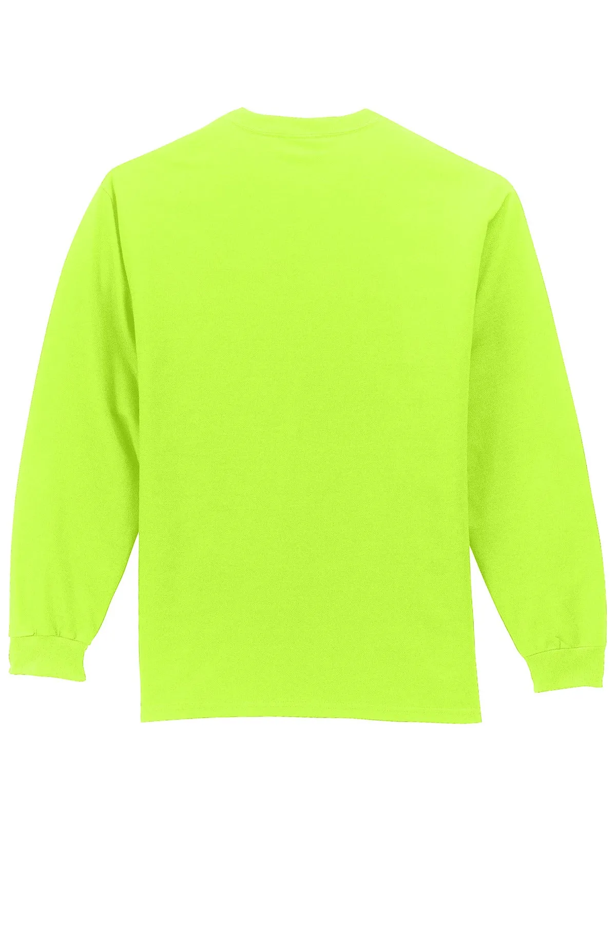 Port & Company Long Sleeve Essential Pocket Tee.  PC61LSP S. Green