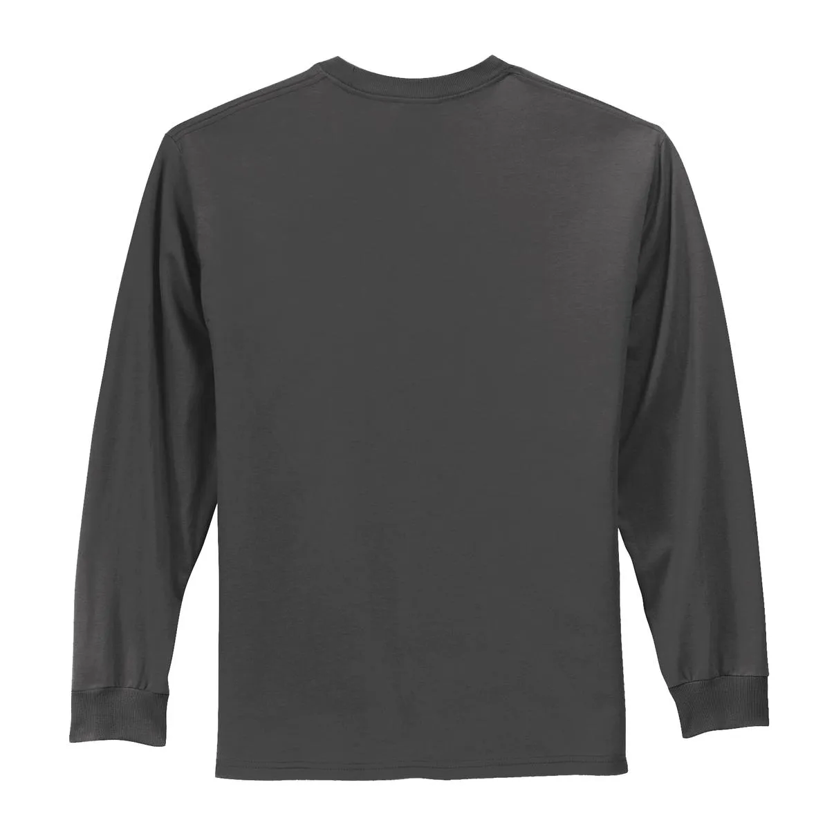 Port & Company Long Sleeve Essential Tee. PC61LS Charcoal