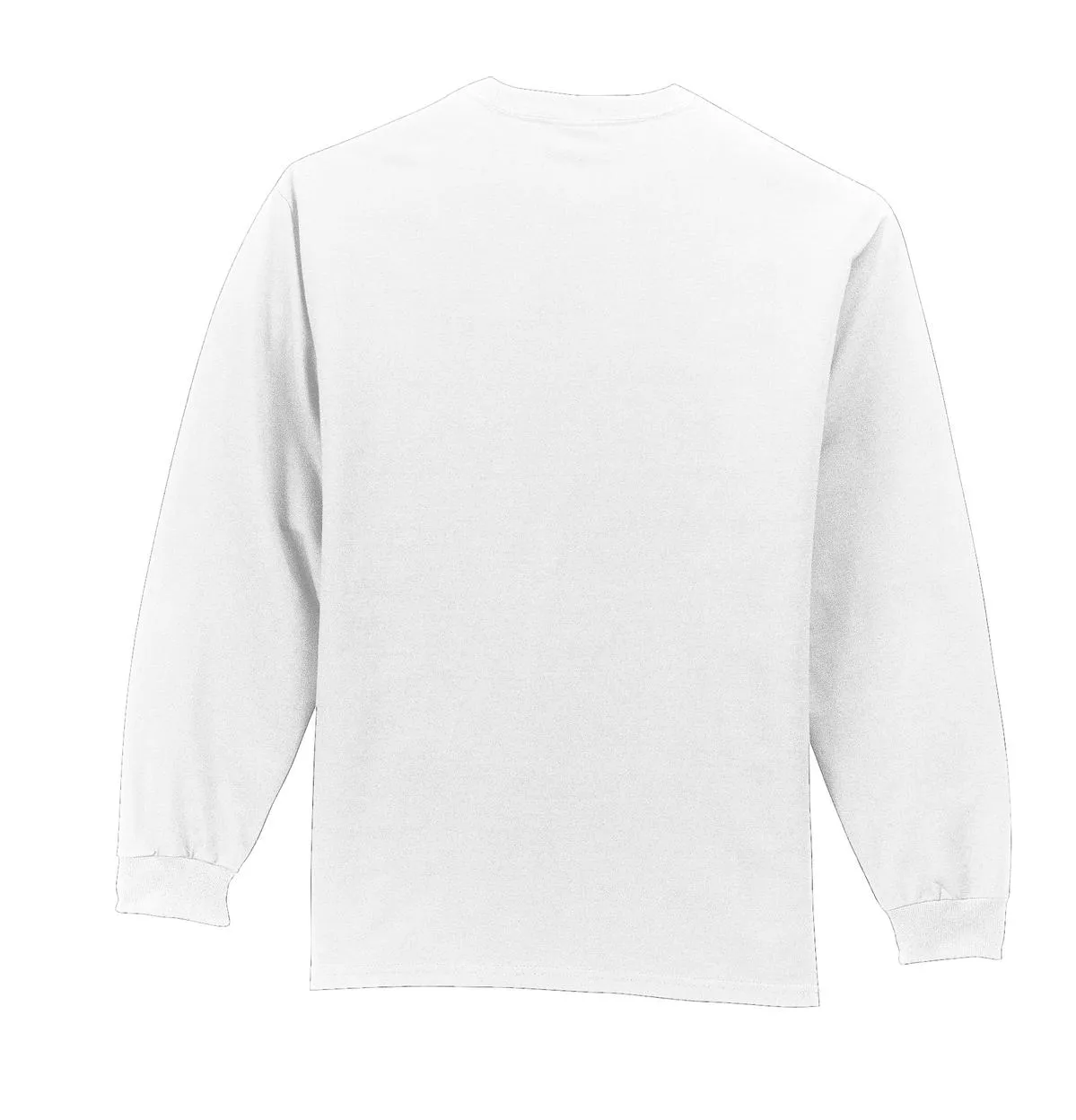Port & Company Tall Long Sleeve Essential Pocket Tee. PC61LSPT White Tall