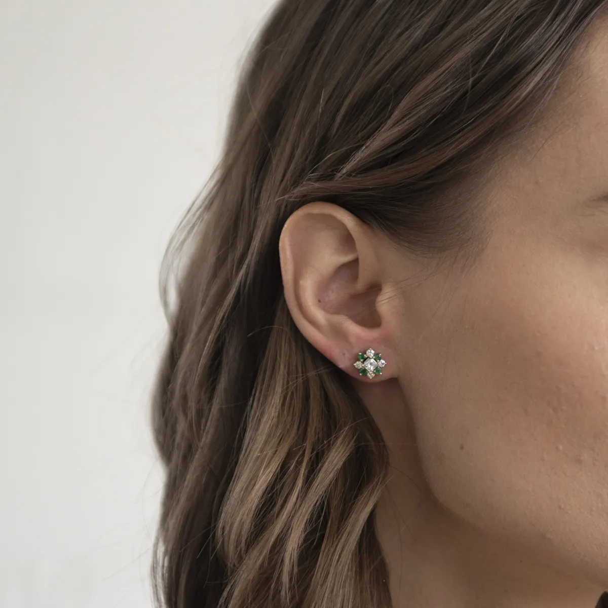 Pre-Owned Emerald and Diamond Earring Jackets