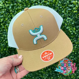 "Sterling" Hooey Turquoise/White 6-Panel Trucker - Youth