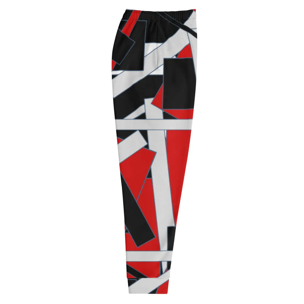 Red Geometric Men's Joggers