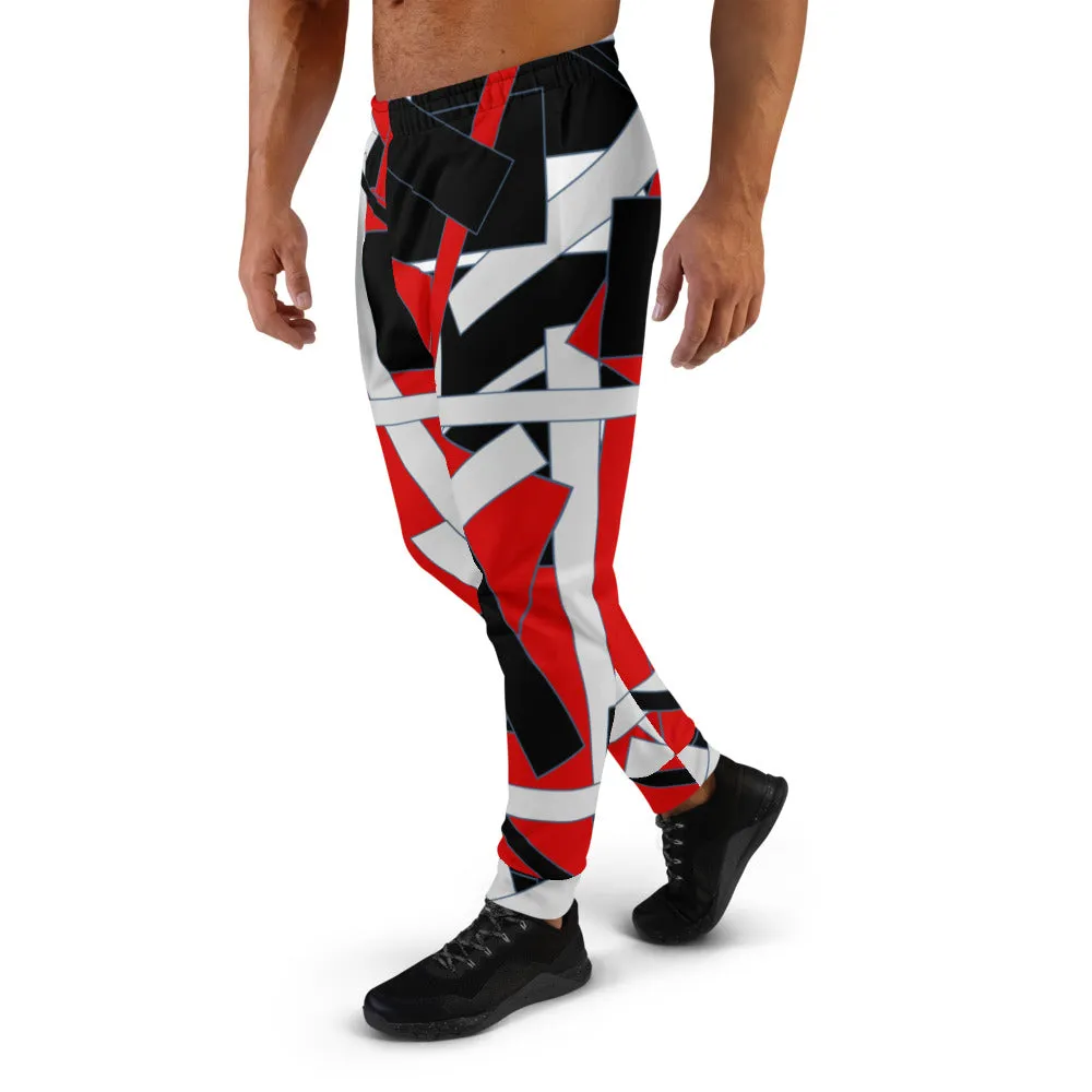 Red Geometric Men's Joggers
