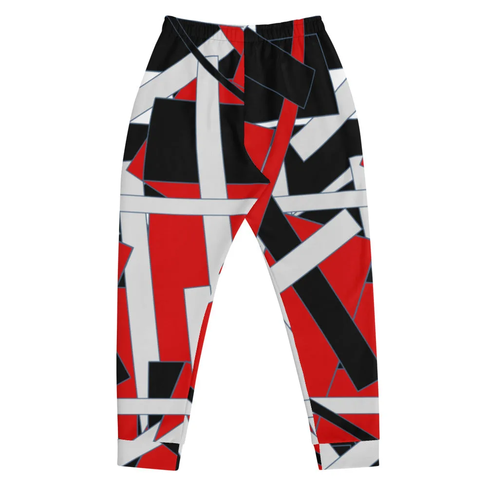 Red Geometric Men's Joggers