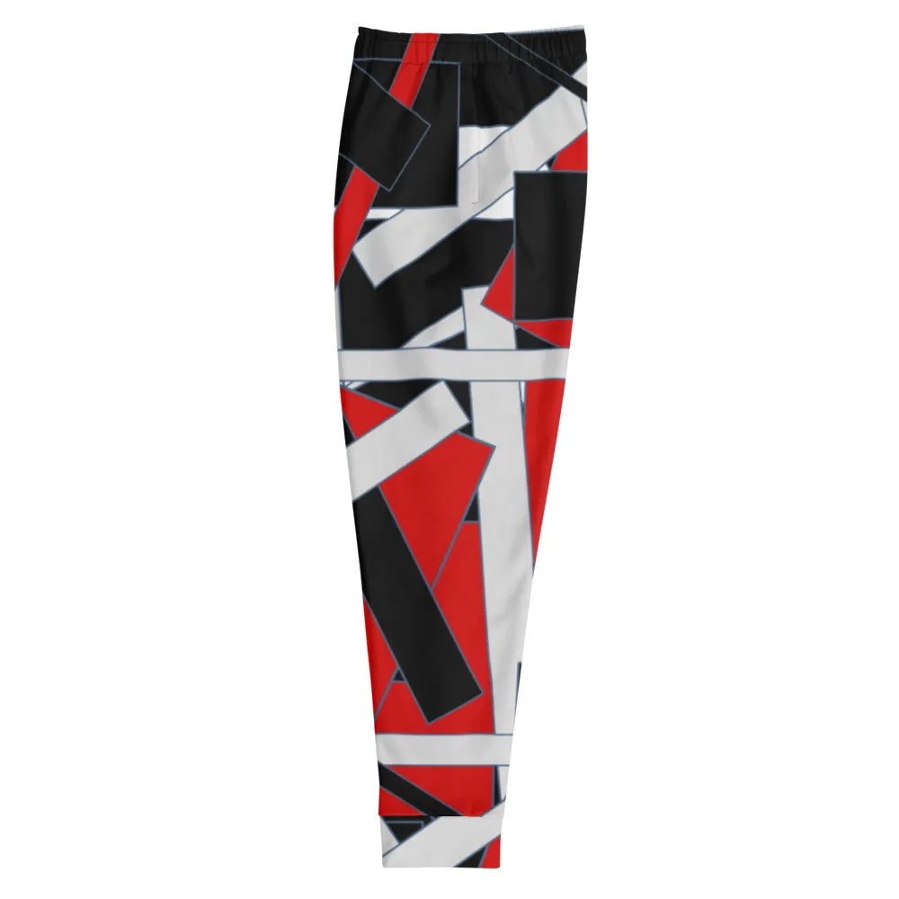 Red Geometric Men's Joggers