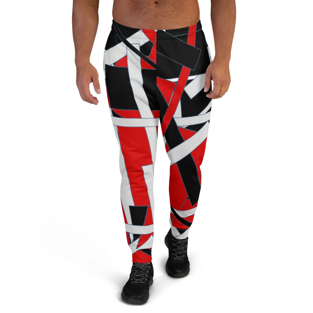 Red Geometric Men's Joggers