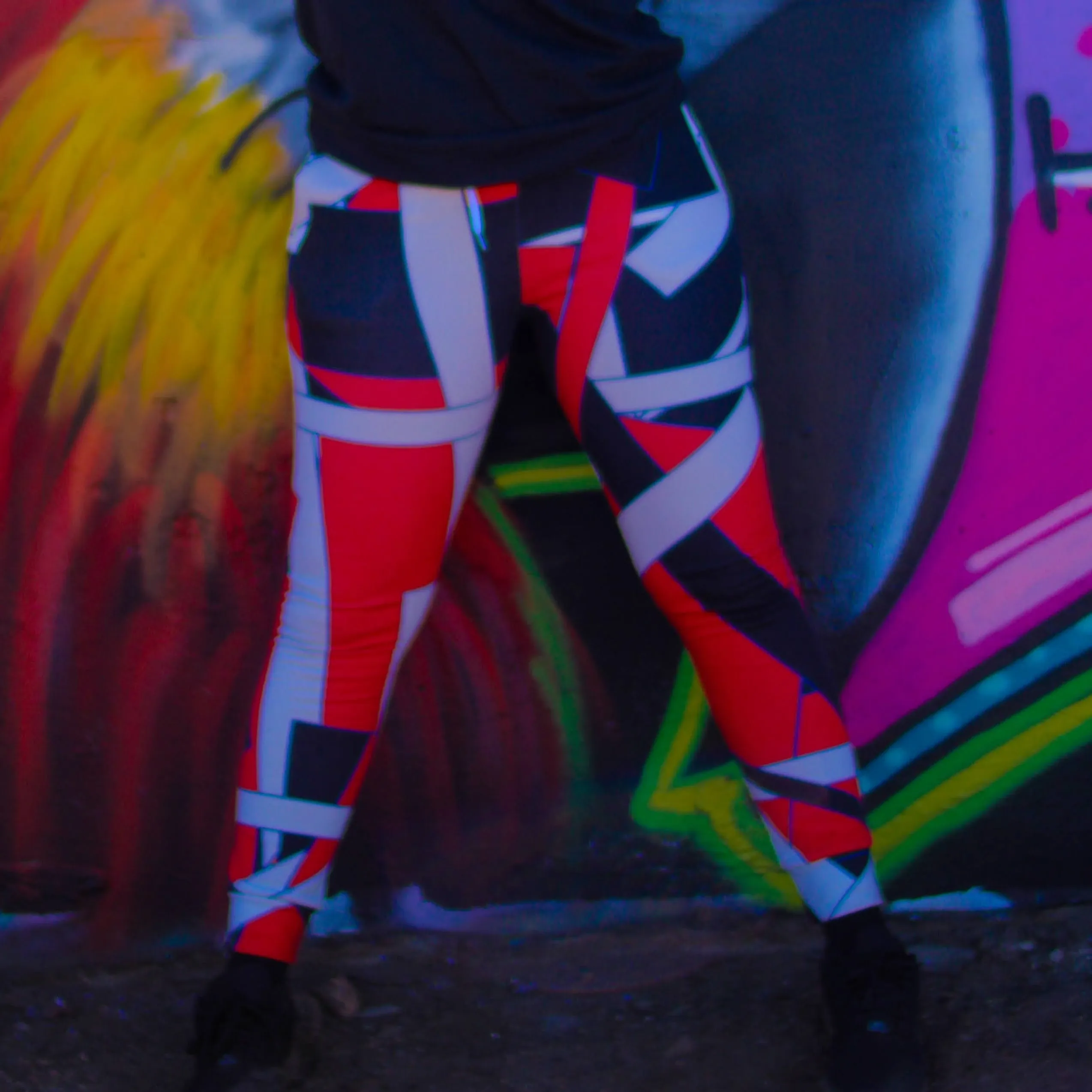 Red Geometric Men's Joggers