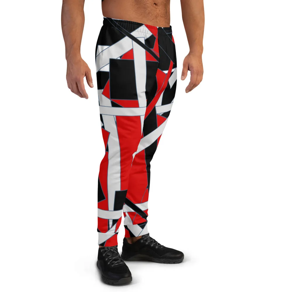 Red Geometric Men's Joggers
