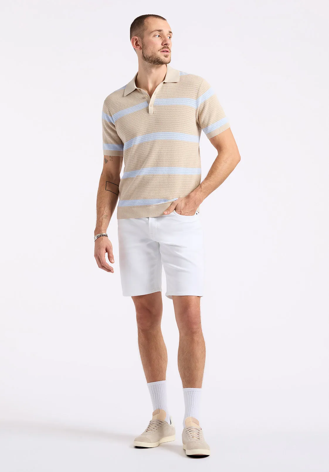 Relaxed Straight Dean Men's Freedom Flex Shorts, White - BM26067