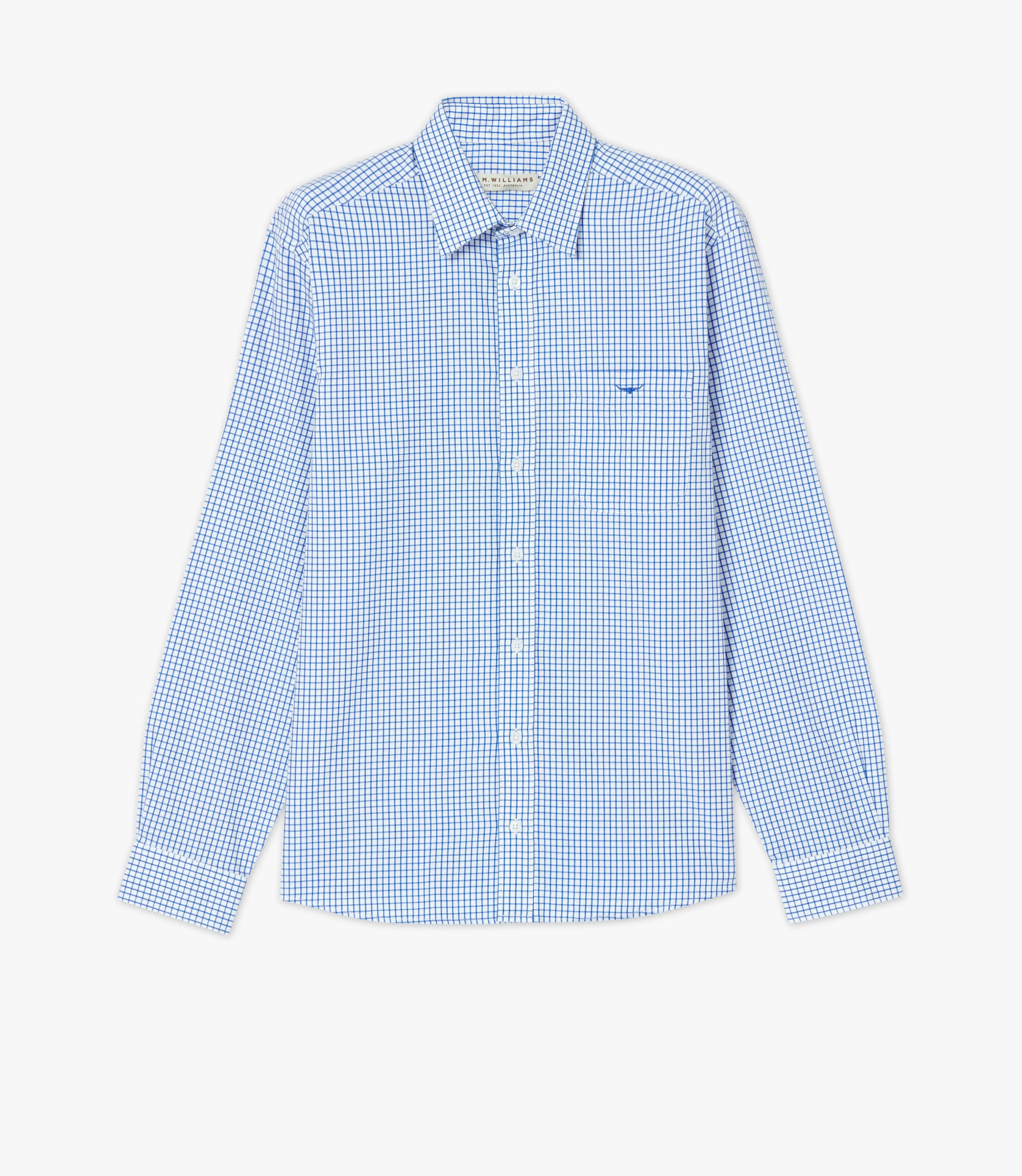 R.M. Williams Collins Shirt - White Blue