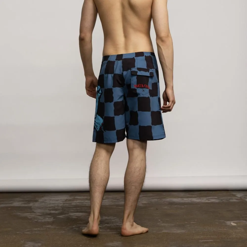 Santa Cruz Board Shorts Screaming Hand Board Short - Dusty Blue Check
