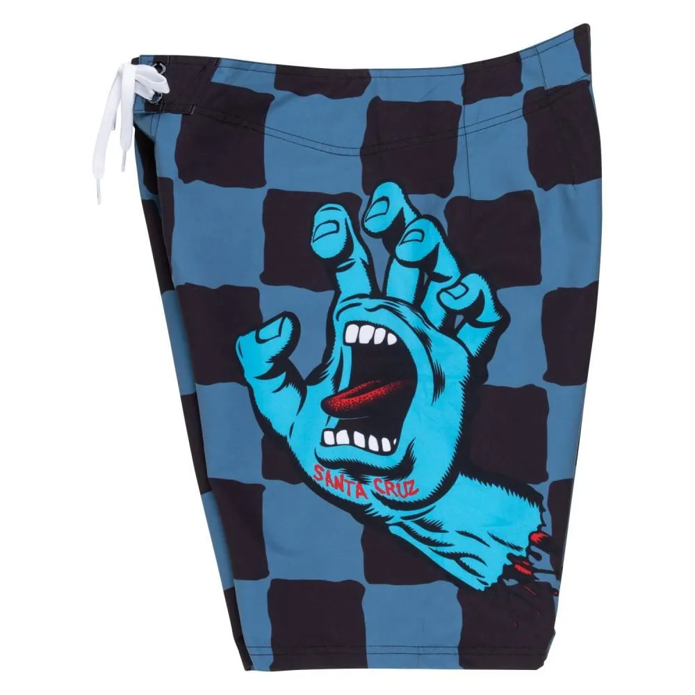 Santa Cruz Board Shorts Screaming Hand Board Short - Dusty Blue Check
