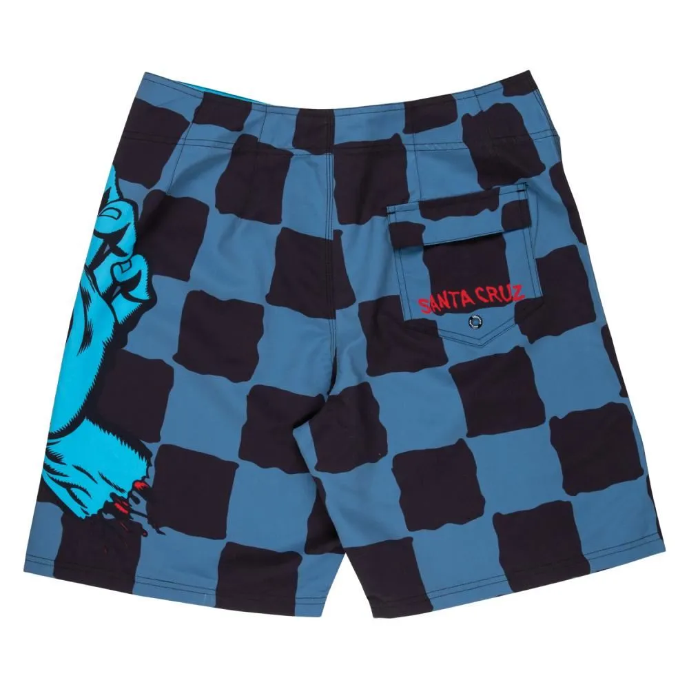 Santa Cruz Board Shorts Screaming Hand Board Short - Dusty Blue Check