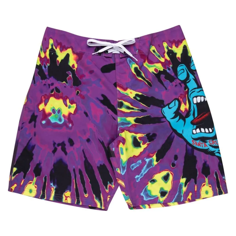 Santa Cruz Board Shorts Screaming Hand Board Short - Purple / Yellow / Black Tie Dye