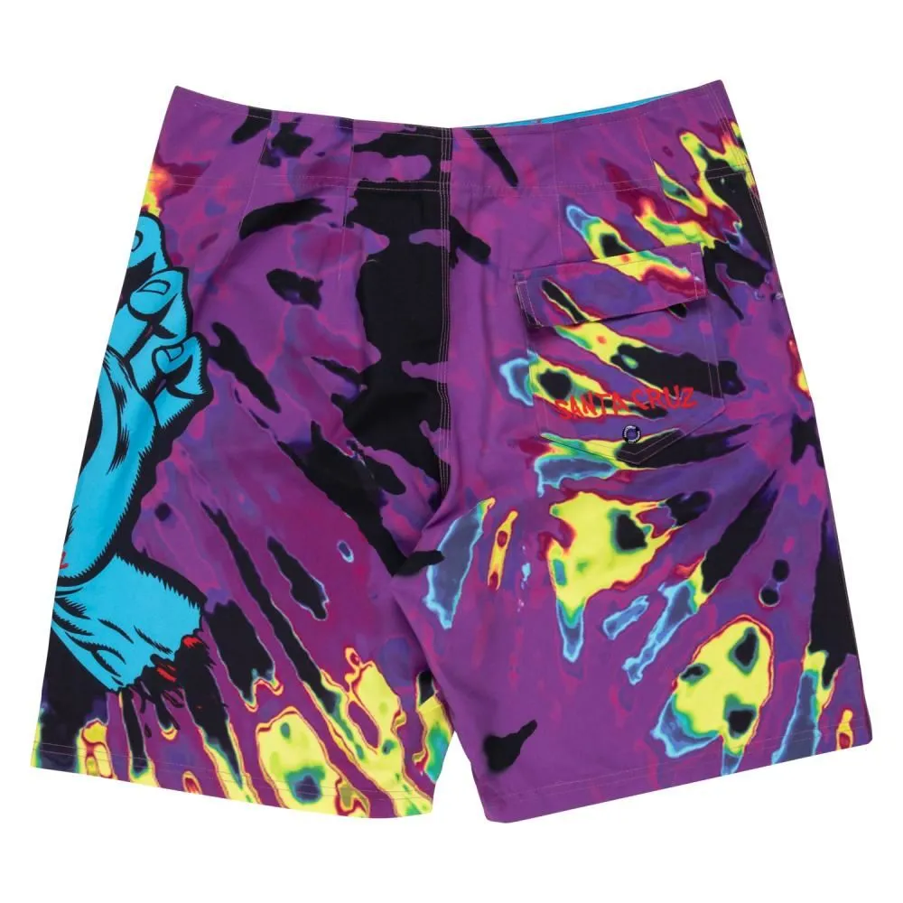 Santa Cruz Board Shorts Screaming Hand Board Short - Purple / Yellow / Black Tie Dye