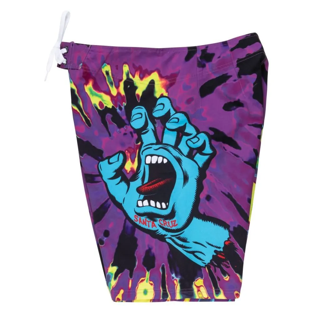 Santa Cruz Board Shorts Screaming Hand Board Short - Purple / Yellow / Black Tie Dye