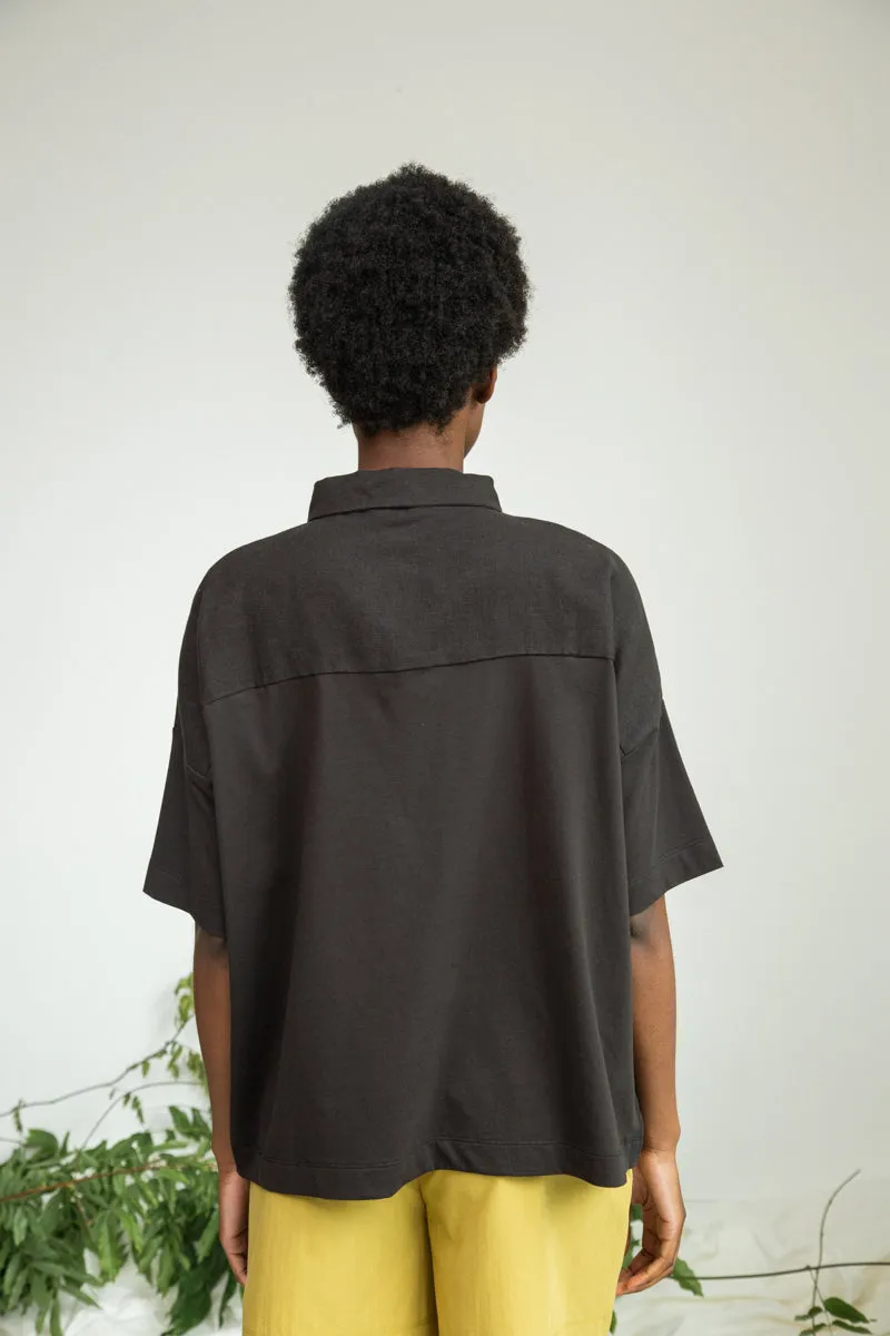 Sejal-May Linen & Organic Cotton Shirt in Black