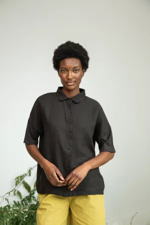 Sejal-May Linen & Organic Cotton Shirt in Black