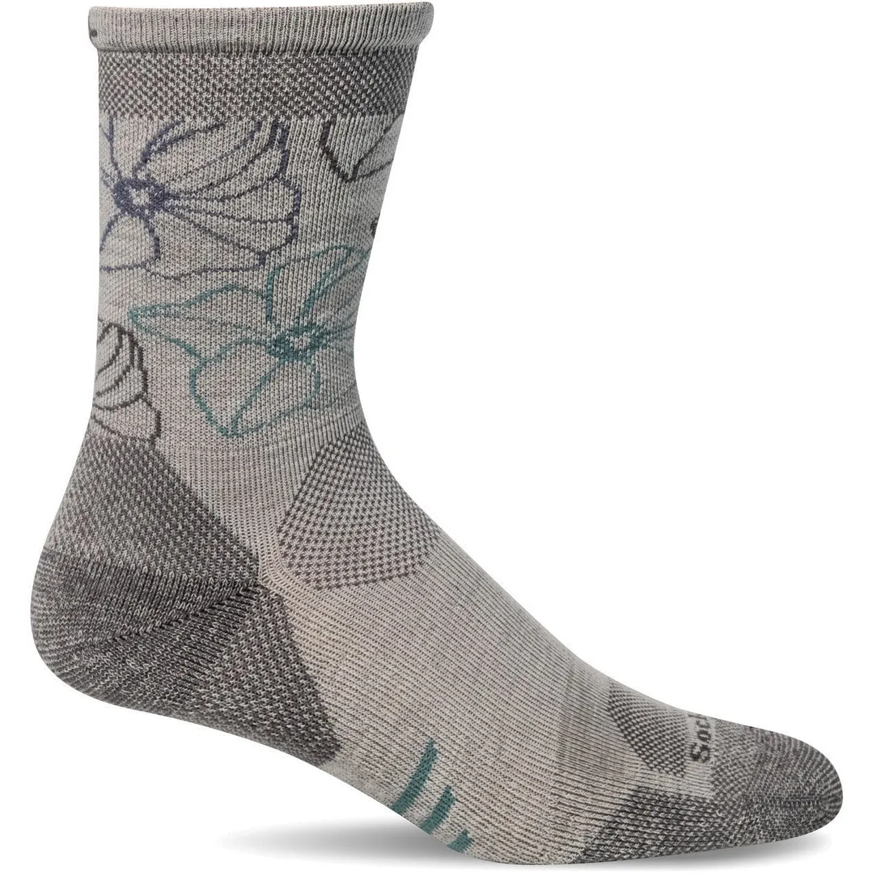 Sockwell Womens Petal Power Moderate Compression Crew Socks