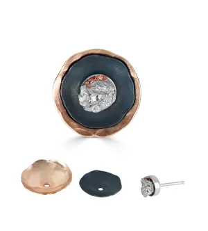 Sterling Silver and Rose Gold Stackable Studs