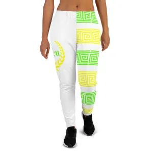 STFU Greek Joggers - Green & Yellow on White