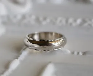 Substantial 14k White Gold Wedding Band