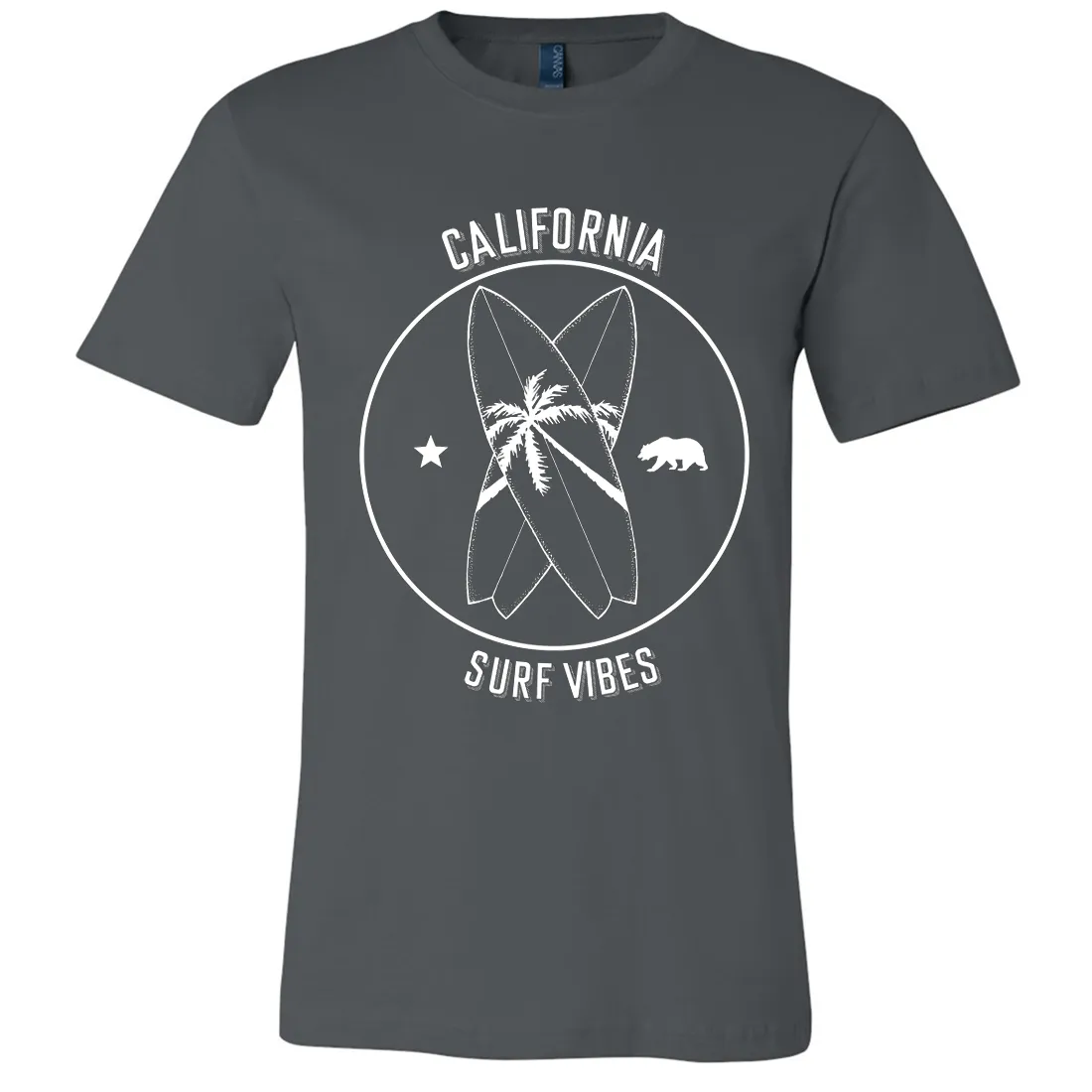 Surf Vibes White Print Asst Colors Mens Lightweight Fitted T-Shirt/tee