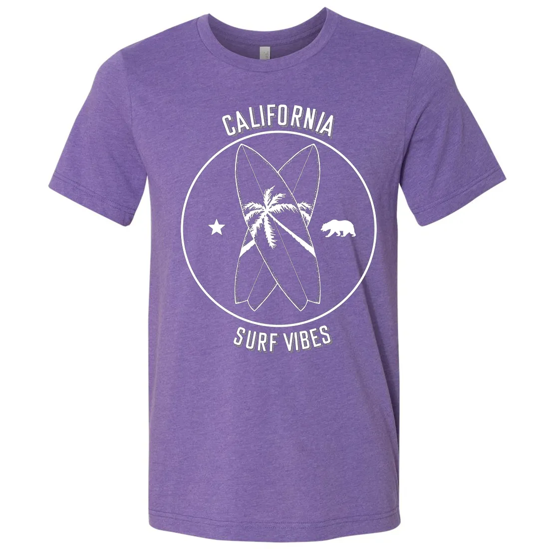 Surf Vibes White Print Asst Colors Mens Lightweight Fitted T-Shirt/tee