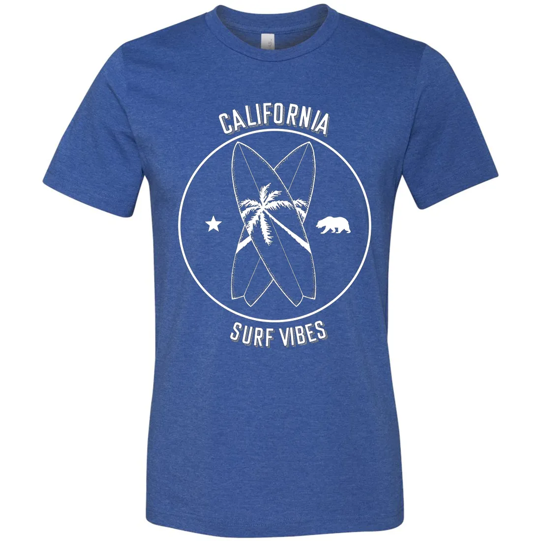 Surf Vibes White Print Asst Colors Mens Lightweight Fitted T-Shirt/tee