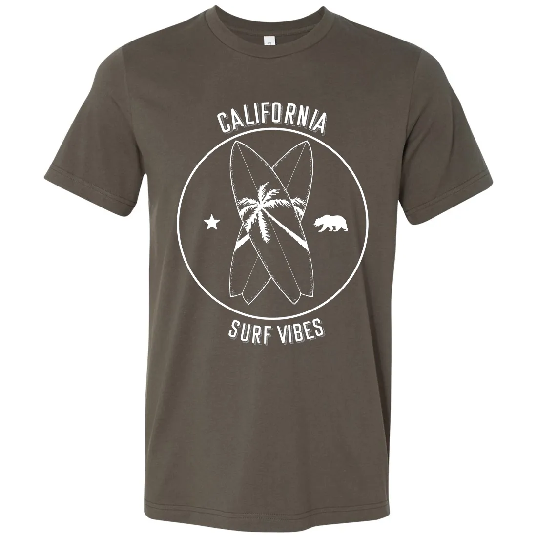 Surf Vibes White Print Asst Colors Mens Lightweight Fitted T-Shirt/tee
