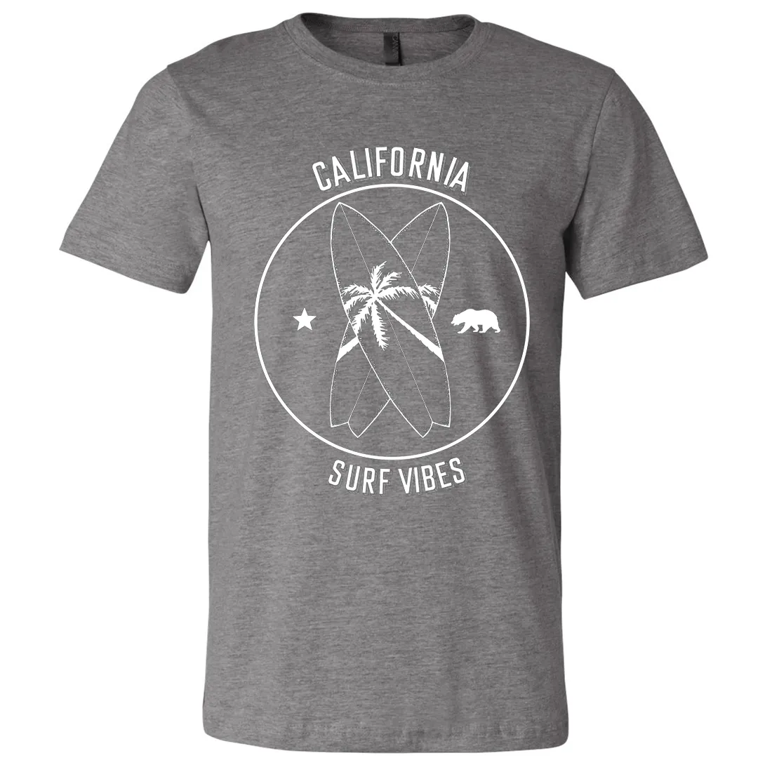 Surf Vibes White Print Asst Colors Mens Lightweight Fitted T-Shirt/tee
