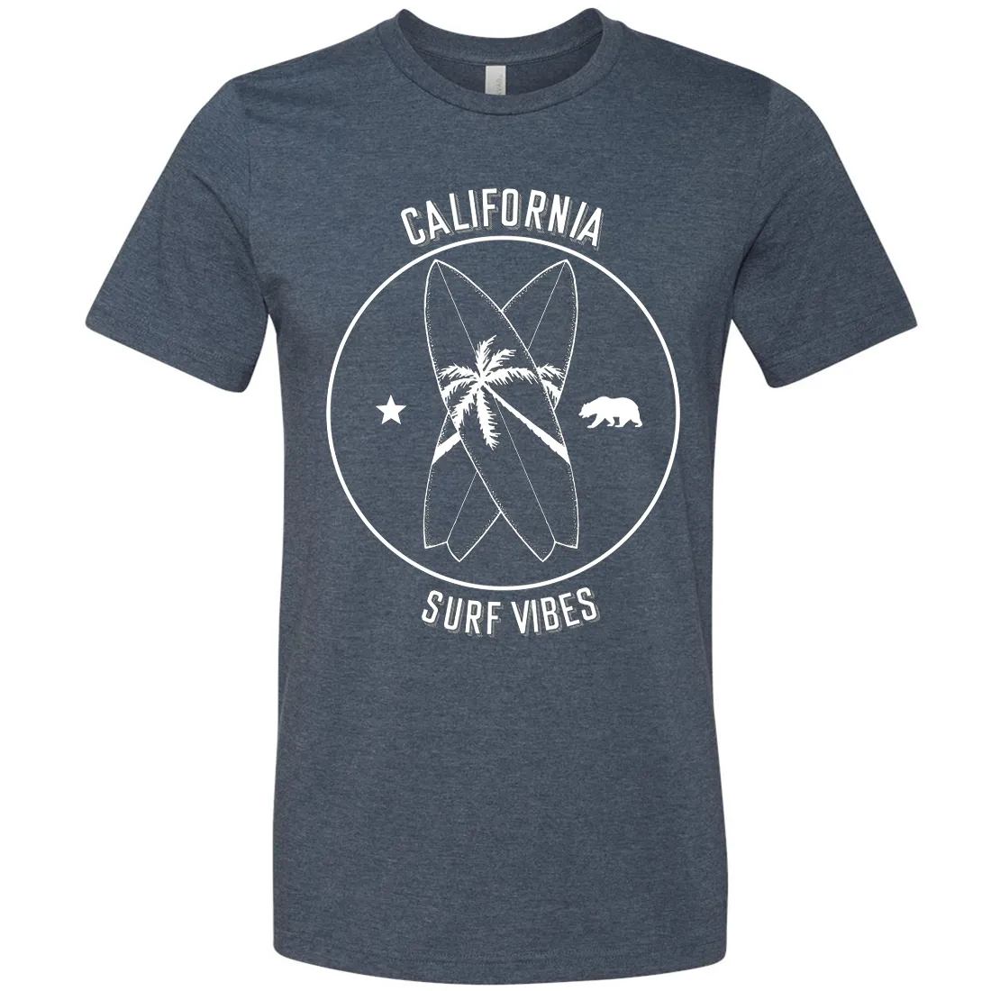 Surf Vibes White Print Asst Colors Mens Lightweight Fitted T-Shirt/tee