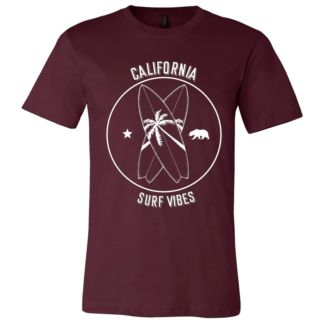 Surf Vibes White Print Asst Colors Mens Lightweight Fitted T-Shirt/tee
