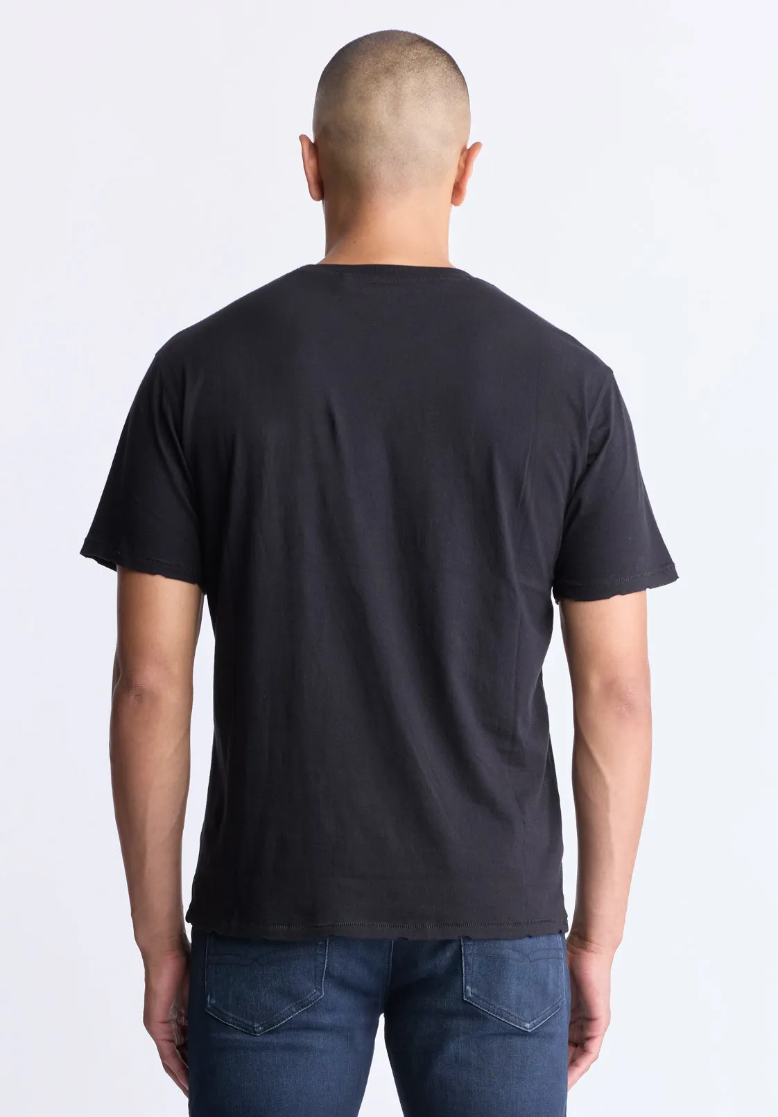 Takuma Men's Graphic Eagle Print T-Shirt, Black - BM24506
