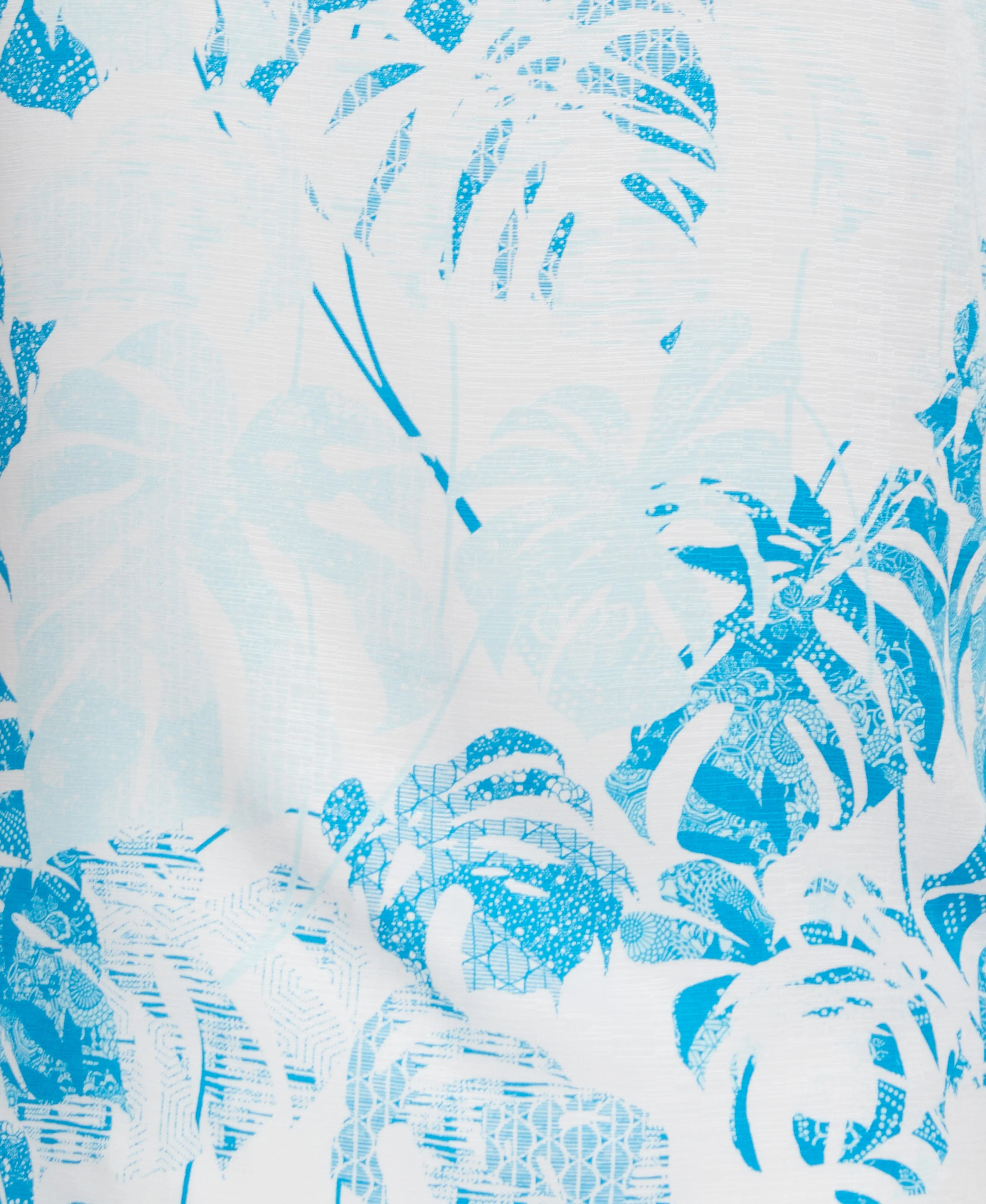 Textured Geometric Palm Print Shirt