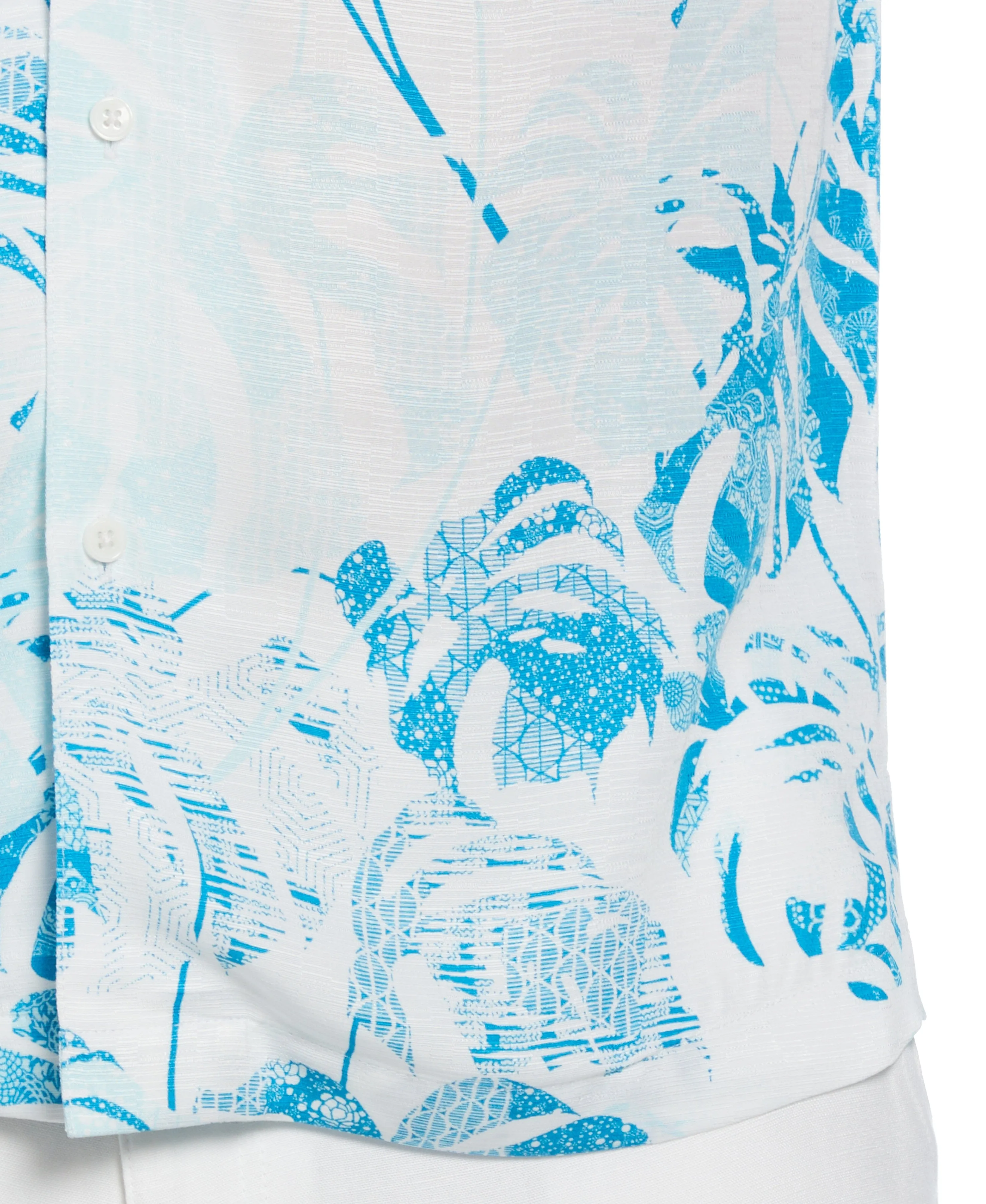 Textured Geometric Palm Print Shirt