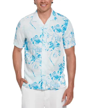 Textured Geometric Palm Print Shirt