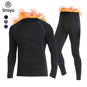 Thermal Underwear Set Mens Long Johns Quick Dry Base Layer with Fleece Lined Compression
