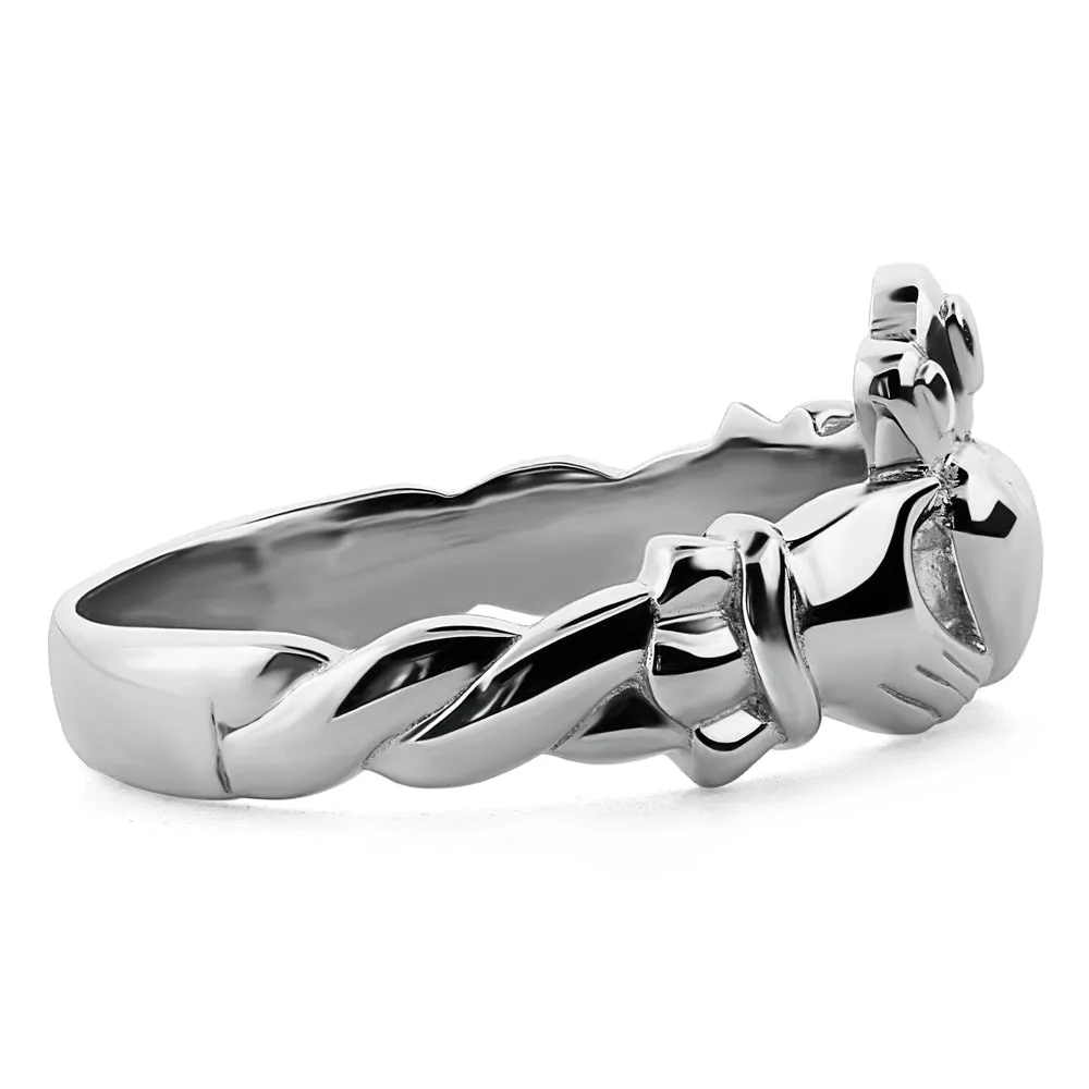 Unisex Sterling Silver UMS-6339 Claddagh Ring