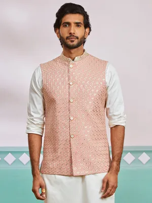 VASTRAMAY Men's Peach - Nehru Jacket