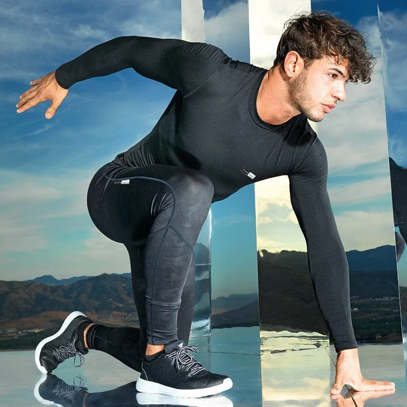 Vegan Men's TriDri Training Sports Wear Gym Leggings | Black Camo
