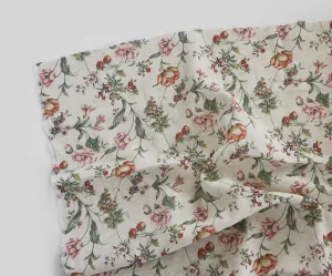 Vintage Flower Linen Cotton Blend Wide-Width Fabric - In 3 Colors - Quality Korean Fabric By the Yard / 54931