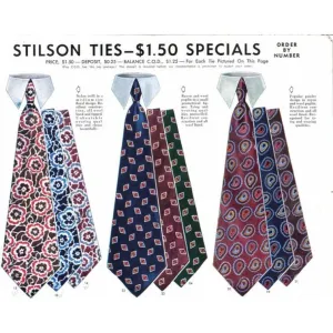 Vintage Mens Necktie Stilson Tie Ad 1940S 8X11 A3