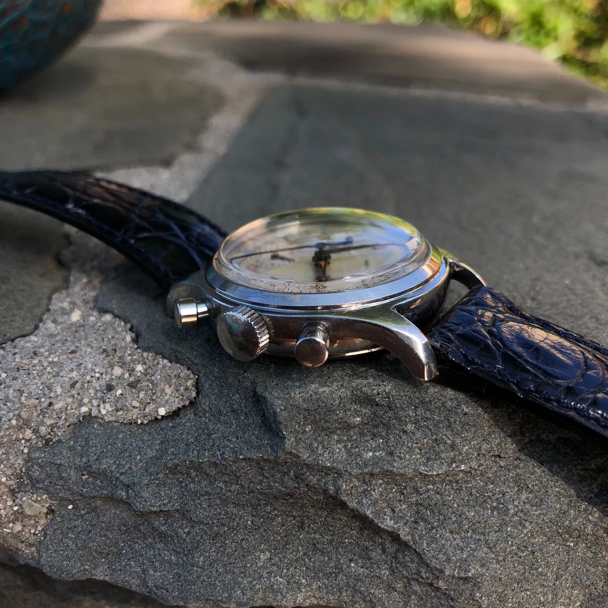 Vintage Wittnauer 800 Steel Chronograph Valjoux 72 35mm Wristwatch Circa 1960's